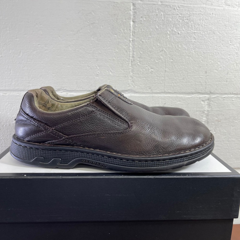 Merrell World Legend Brown Leather Loafers Casual Walking Shoes Men's 12 US